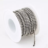 1 Yard SS6 Crystal Colourful Gun Black Metal Chain Rhinestone Banding